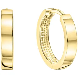 Paar Creolen VIVANCE "585/- Gelbgold glanz", gelb, Ohrringe, Damen, ONE-SIZE, Gold