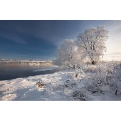 Fototapete PAPERMOON "Schneelandschaft", bunt, B:4,00m L:2,60m, Vlies, Tapeten