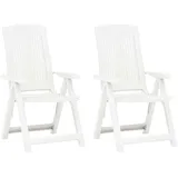 vidaXL Verstellbare Gartenstühle Klappstuhl 61,9 x 92 x 25,9 cm weiß 2 St.