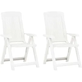 vidaXL Verstellbare Gartenstühle Klappstuhl 61,9 x 92 x 25,9 cm weiß 2 St.