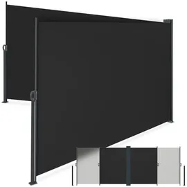 Tectake Seitenmarkise 200 x 600 cm schwarz Aluminium