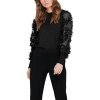 JdY Damen Jdyfairview L/S JRS Sweatshirt, Schwarz, S EU - S