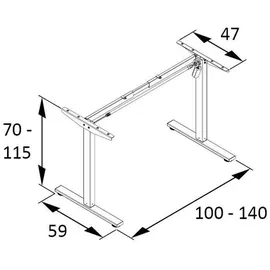 Schildmeyer Schreibtisch Metz Weiß / Silber