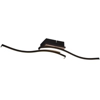 Trio Reality LED-Deckenleuchte Route 2-flammig Schwarz Matt 56 cm