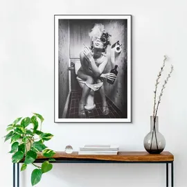 reinders Wandbild 50 x 70 cm Toilet Pic Holz Schwarz