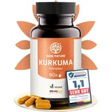 PureNature Pure Nature Kurkuma Kapseln Komplex 12.000 mg Curcuma mit Vitamin C & Piperin 90 St.