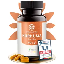 PureNature Pure Nature Kurkuma Kapseln Komplex 12.000 mg Curcuma mit Vitamin C & Piperin 90 St.