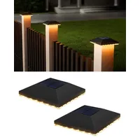 JACKYLED Solar Pfostenkappe 7x7 8x8 9x9 10x10, Solar Pfostenkappen IP65 Wasserdichte für Zaunpfosten für Hölzerne Pfosten Plattform, Garten, 2 Stück