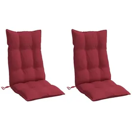 vidaXL Hochlehner-Auflagen 2 Stk Weinrot Oxford-Gewebe 377629