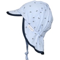 Sterntaler - Schirmmütze ANKER gestreift mit Nackenschutz in hellblau, Gr.45