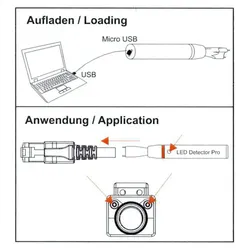 EasyLan DualBoot® LED Detektor Pro, zur Spannungseinspeisung in Patchkabel, Akku