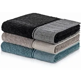 Möve Brooklyn Uni Handtuch 50 x 100 cm schwarz