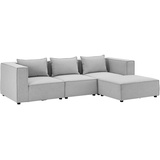 Juskys modulares Sofa Domas L - 3 Sitzer - Hellgrau