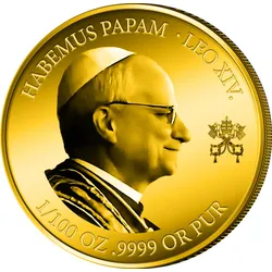 Kleine Goldmünze "Papst Leo XIV"