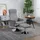 Homcom Relaxsessel mit Hocker Samt 71 x 104 x 69 cm Grau drehbar/neigbar