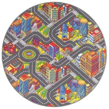 Snapstyle Kinder Straßenteppich 3D Big City Rund