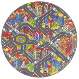 Snapstyle Kinder Straßenteppich 3D Big City Rund