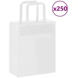 vidaXL Papiertragetaschen 250 Stk. Weiß 18 x 8 x 22 cm