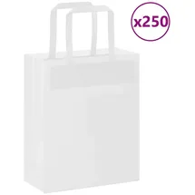vidaXL Papiertragetaschen 250 Stk. Weiß 18 x 8 x 22 cm
