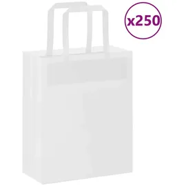 vidaXL Papiertragetaschen 250 Stk. Weiß 18 x 8 x 22 cm