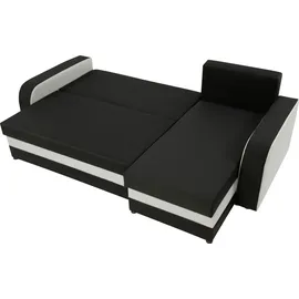 Mirjan24 Ecksofa 2-Sitzer Mikrofaser Rot/Schwarz