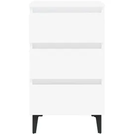 vidaXL Nachtschrank mit Metallbeinen 40 x 35 x 69 cm Weiß