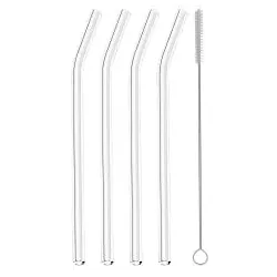 Metaltex Trinkhalme aus Glas, 4-teilig 253186000 , 1 Set, geknickt