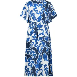 Betty & Co Sommerkleid Blumenprint Weiß/Dunkelblau 38
