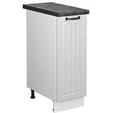 Vicco Apothekerschrank Fame-Line, Weiß Landhaus, 30 cm, AP Anthrazit, zur Kombination mit weiteren Modulen der Fame-Line Serie