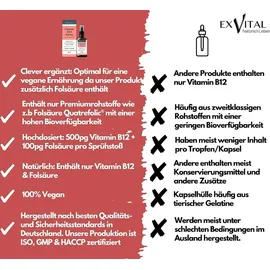 Exvital Vitamin B12 Spray mit Quatrefolic Folsäure 30 ml