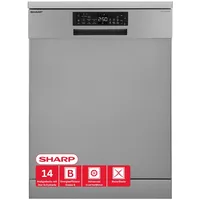 Sharp QW-NA25GF44BS Geschirrspüler (freistehend, 598 mm breit, Edelstahl)