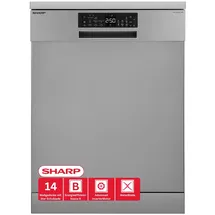 Sharp QW-NA25GF44BS Geschirrspüler (freistehend, 598 mm breit, Edelstahl)