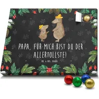 Mr. & Mrs. Panda Schoko Adventskalender Bären mit Hut - Schwarz - Geschenk, bester Vater, Familie, Dad, Oma, Schokoladen Adventskalender, Mutterta... - Schwarz