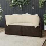 Yolola Poly-Rattan 2-Sitzer Balkonsofa | Balkonmöbel Kleiner Balkon | Gartensofa Set | Rattan Garten-Lounge-Möbel Set perfekt für kleine Balkons Braun