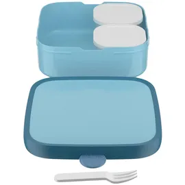 Mepal Campus Brotdose mit Bento-Einsatz und Gabel 1,3 l Cool Blue
