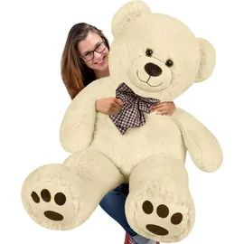 monzana monzana® Teddybär L - XXXL 50-175cm Weiches Fell Schleife Tatzendruck Geschenk Plüschtier Kuscheltier Stofftier Riesen Teddy Bär