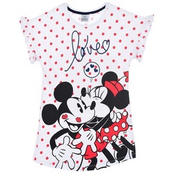 Disney Minnie Mouse Nachthemd Kinder Mädchen Pyjama Schlafshirt weiß 116