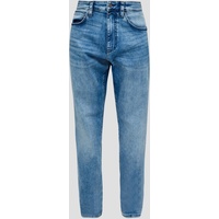 s.Oliver Tapered-fit-Jeans, mit Label-Badge, Gr. 31 - Länge 32, blue, 31/32
