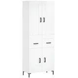 vidaXL Highboard Hochglanz-Weiß 69,5x34x180 cm Holzwerkstoff