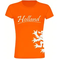 Multifanshop Damen T-Shirt - Holland - Löwe seitlich -