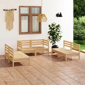 vidaXL Garten-Lounge-Set 6-tlg. Massivholz Kiefer braun