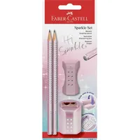 Faber-Castell Grip Sparkle Bleistift-Set B rose metallic, 1 Set