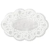 Papstar 500 Mokkadeckchen oval 18 cm x 13 cm, weiss