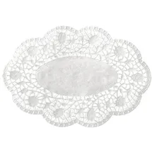 Papstar 500 Mokkadeckchen oval 18 cm x 13 cm, weiss