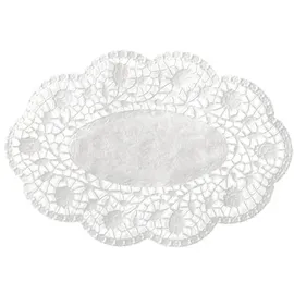 Papstar 500 Mokkadeckchen oval 18 cm x 13 cm, weiss