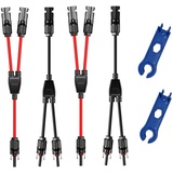 Kibon 2 Paar Solarkabel Y-Verteiler,6 mm2 Solarpanel Y Stecker,Solarpanel Kabel Solarkabel Y Verteiler Male Female MMF und FFM Connector Photovoltaik Steckverbinder