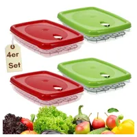 GarPet Frischhaltedose 4er Set Frischhaltedosen mit Deckel Abtropfgitter Gefrierdosen 2,5 L