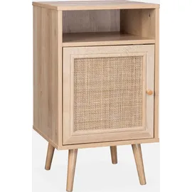 sweeek - 2er-Set Nachttische mit Rattangeflecht