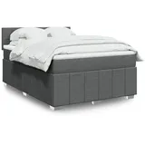 vidaXL Boxspringbett mit Matratze Dunkelgrau 160x200 cm Stoff