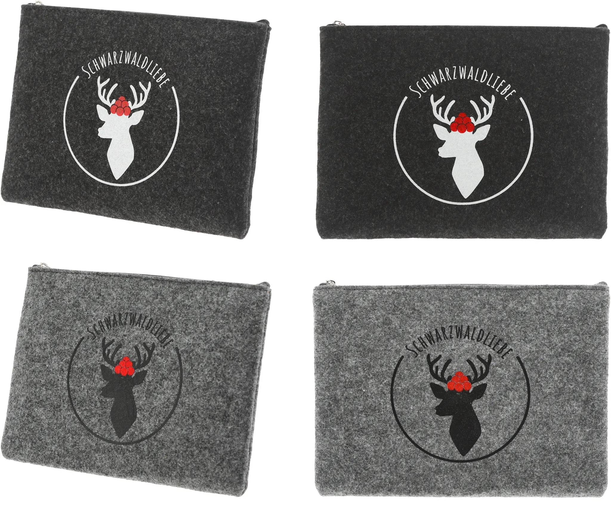 Geschenketasche/Umschlag Schwarzwaldliebe FILZ - grau